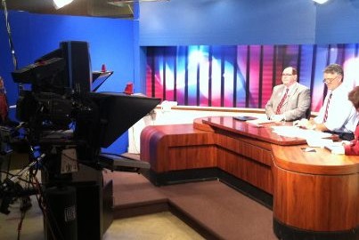 Tom at KMOT-TV Election Night